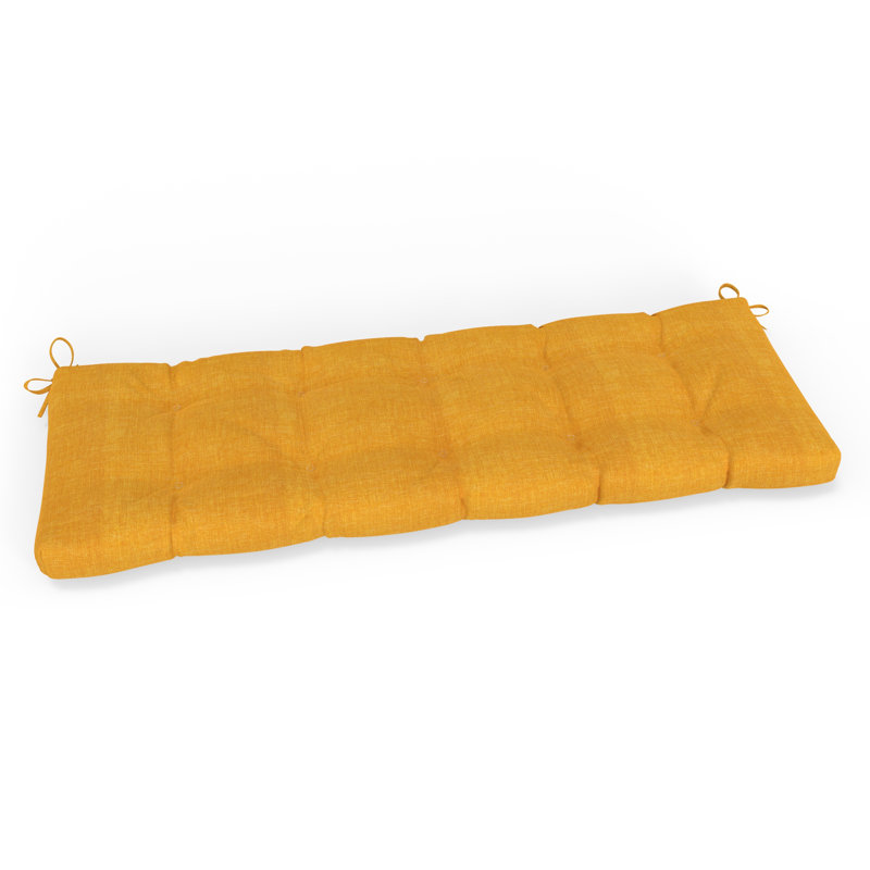 Coussin de balançoire en banc avec attaches Red Barrel Studio®, Jaune, L 60 po x P 18 po