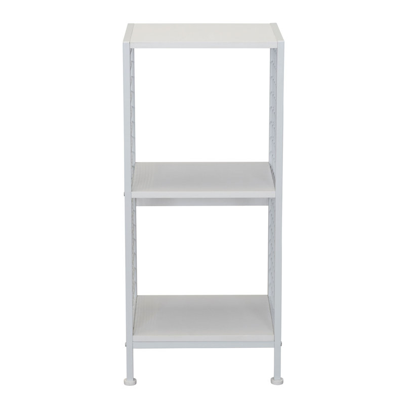 Scandinavian White Bookshelf with Iron Accents, Scandinavian White