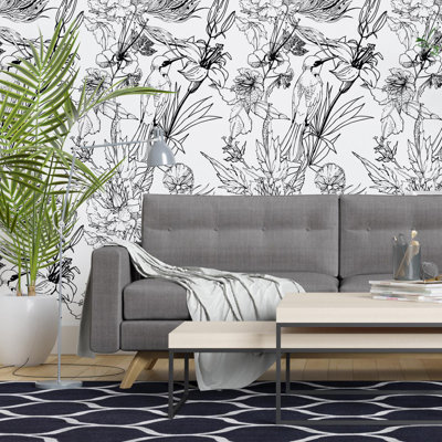Hummingbird 96" L X 24" W Peel And Stick Wallpaper N04261