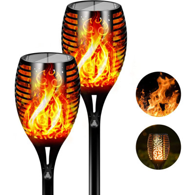 AWW 96 LED Solar Flickering Flame Outdoor Torch Lights