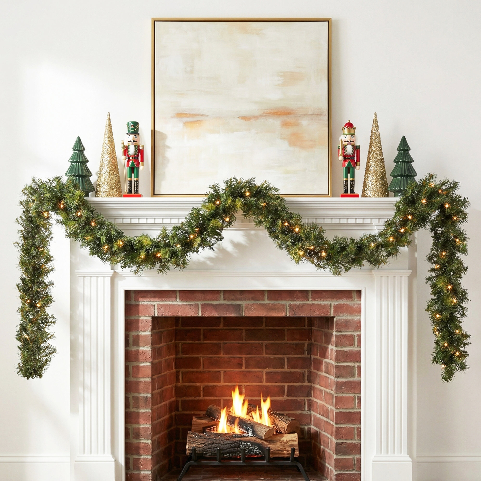 Wayfair Basics® Fir Pre-Lit Garland, 9' L
