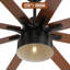 Ventilateur de plafond moderne à pales en contreplaqué de 52 po / 66 po avec ensemble d'éclairage et télécommande intelligente Bartling-1507151456