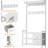 31.5” Freestanding Entryway Bench with Coat Rack, Shoe Bench and Wall Rack Combo with 17 Hooks and Drawers-1842275275