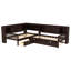 Lit plateforme en L simple avec lit gigogne, lit plateforme en bois massif avec tiroirs de rangement et tablettes, aucune boîte à ressorts nécessaire-407168049