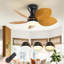 Ventilateur de plafond à 5 feuilles de palmier avec lumière et télécommande, ventilateurs de plafond d'extérieur de style bord de mer tropical-796948806
