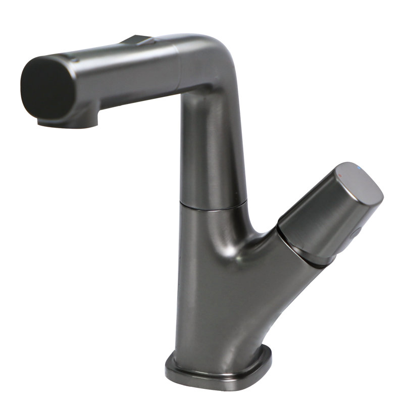 Bathroom Faucet with Pull Down Sprayer Stainless Steel Bathroom Pull Out Faucet with 3 Modes 360° Rotating to Switch Mode
