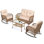 Schwabe Wicker 4 - Person Patio Conversation Set with Cushions