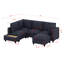 Canapé modulaire modulaire, canapé modulaire en forme de U, nuage confortable 5 places avec repose-pieds mobile-115839022