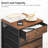 Rustic Brown 5-Drawer Chest - File Cabinet & Office Cabinet With Nonwovens Drawers (Rolling Printer Stand For Living Room, Home Office, Easy Assembly)