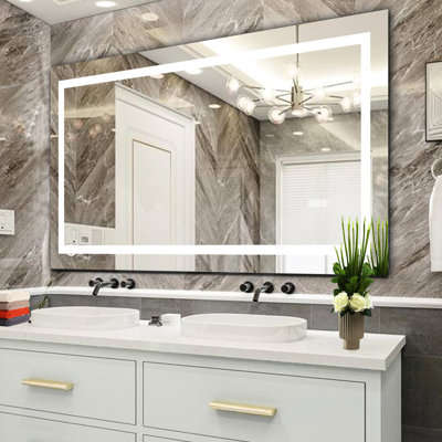 Led Bathroom Mirror 72"36" - Fog, Color Customizable, Dimming Feature, Quick Install For Brightness Dimmable, , Easily