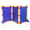 Panneau de jeu rectangulaire - ensemble de 3 - bleu
