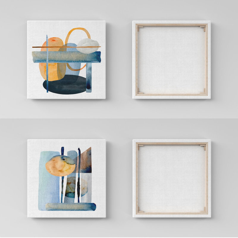 Peintures décoratives élégantes (2 pièces), 12 x 12 pouces | 100% toile avec cadre 100% bois | Parfait pour le salon, la chambre à coucher ou le bureau, ajoute une touche d'élégance et de modernité à tout espace
