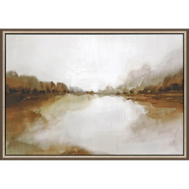 Champagne Gold Framed Neutral Landscape Canvas Print, 35" x 51"