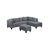 104.5" Upholstered Sofa,Chaise & Ottoman , Gray