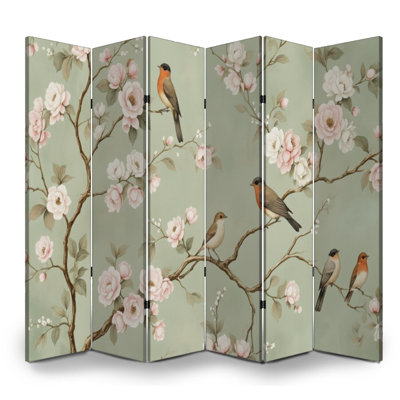 Cloison pliante 6 panneaux paravent Royal Birds