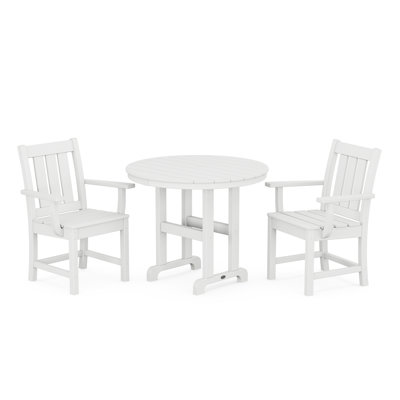 Oxford 3-Piece Farmhouse Dining Set -  POLYWOOD, PWS2092-1-WH