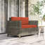 130cm Wide Rectangle Wicker Loveseat with Cushions-627510666