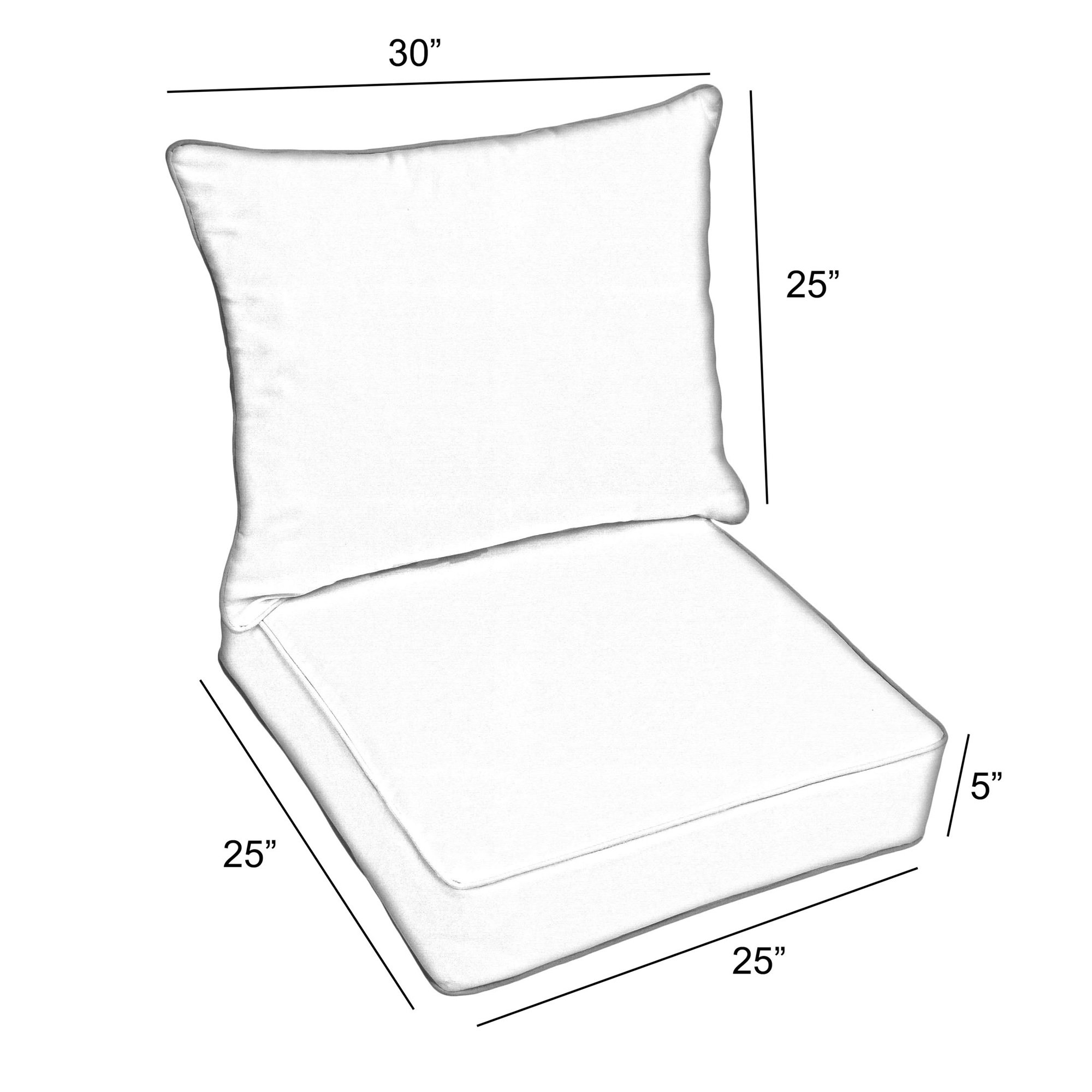 Corley Sunbrella Fabric Deep Seating Seat and Back Cushions, 5" H x 25" W x 25" D, Melon