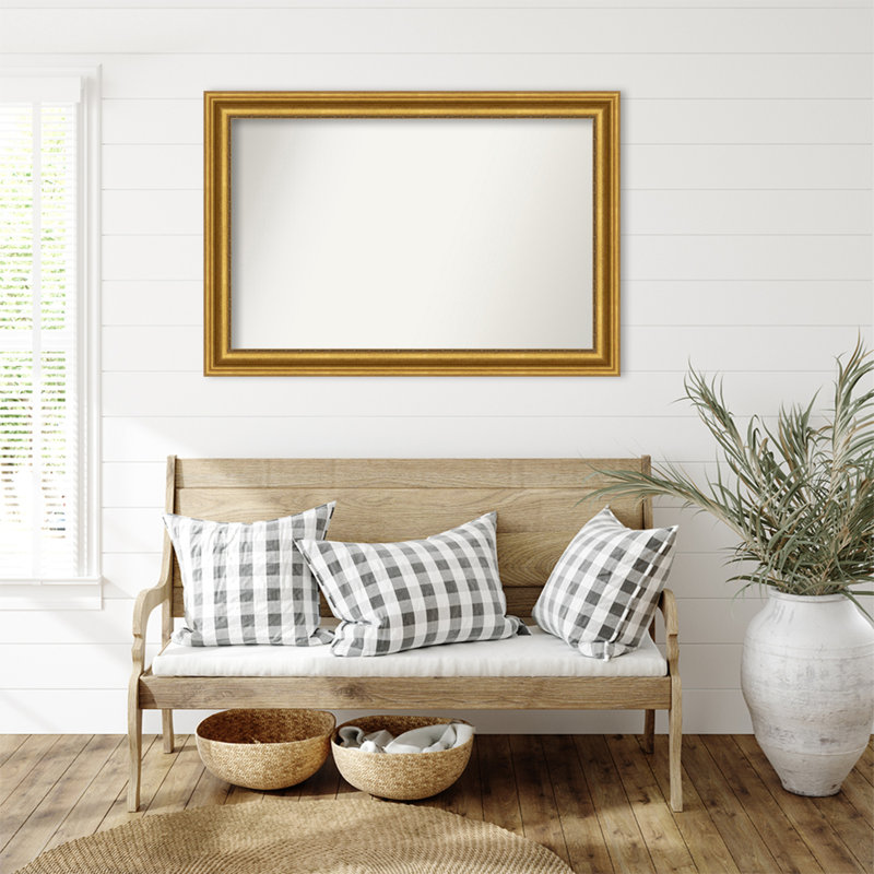 Miroir de salle de bain Jashawna, 32,75 po x 47,75 po, Doré