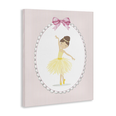 Dainty Dance on Stripes Canvas, design by Christine Simpson Art