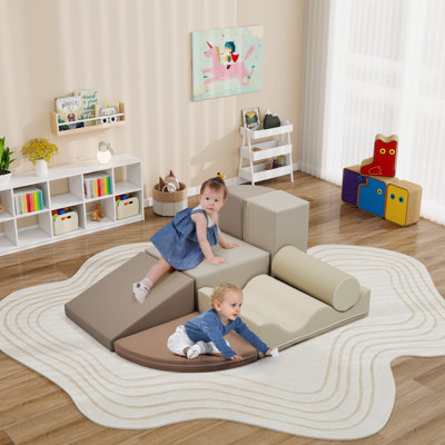 Ensemble 7 pièces de mousse d'escalade d'intérieur pour enfants, jouets d'escalade en polyuréthane pour tout-petits, jeu d'escalade d'intérieur