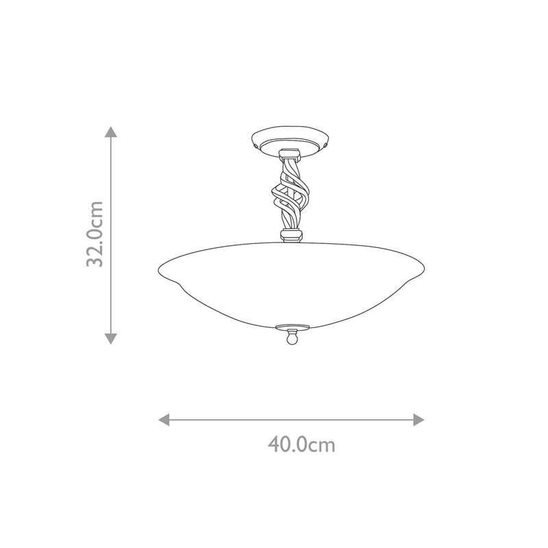 Sackler Glass Semi Flush Mount, Black/Gold