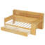 Lit de jour en bois avec tablettes de rangement, lit multifonctionnel avec deux tiroirs de rangement et bureau d'étude-782400879-782400878