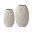 Metal Gold & White Oval Textured Floor Vases