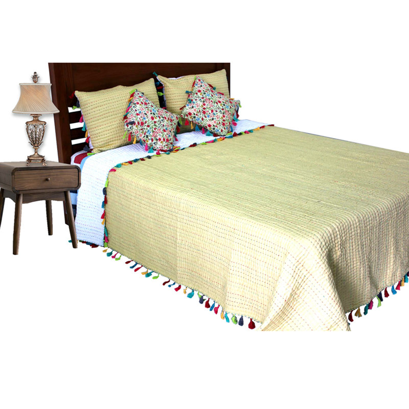 Tassled Treasure Handmade Throw Blanket, 85" W x 95" L