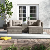Paton Rattan 4 - Person Seating Group with Cushions