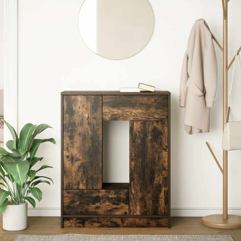 Sideboard With Drawers And Doors 73X31x90 Cm, Smoked Oak
