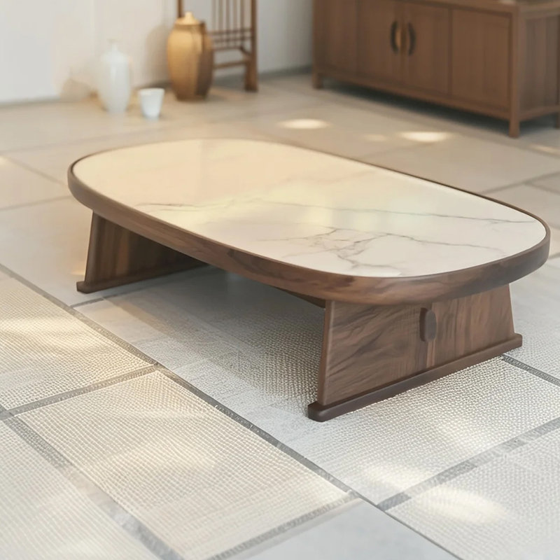 Chinese Walnut Rock Panel Coffee Table