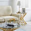 Aatifa High End 50cm Round Side Table for Living Room with Dark Tempered Glass and Gold/Chrome Stainless Steel Frame-518307331
