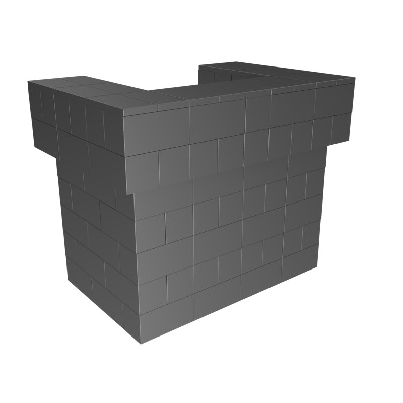 Ensemble de bar / comptoir en porte-à-faux 2 couches EverBlock, H 43 po x l 54 po x P 24 po, Translucide