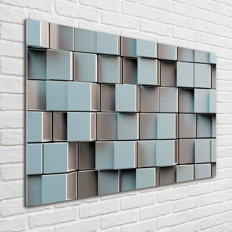 Wall Of Cubes - Unframed Art Prints on Glass