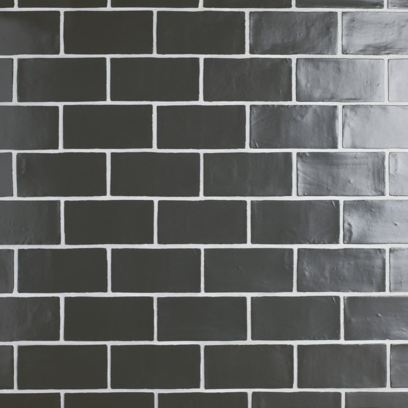 Chester Series 3" x 6" Ceramic Subway Wall Tile in Black