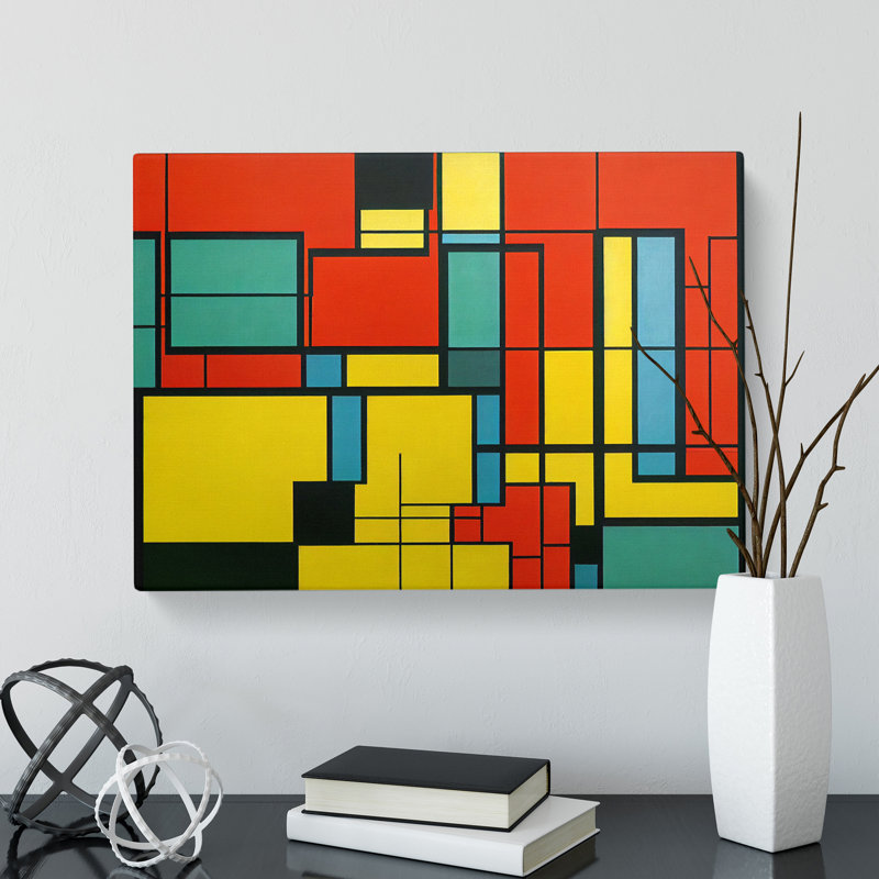 Cubism Art Abstract Vol.5 - Wrapped Canvas, 50cm H x 76cm W x 3cm D