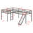 Twin Size L-Shaped Loft Bed With Slide, Ladder And Safety Guardrail-1342805531
