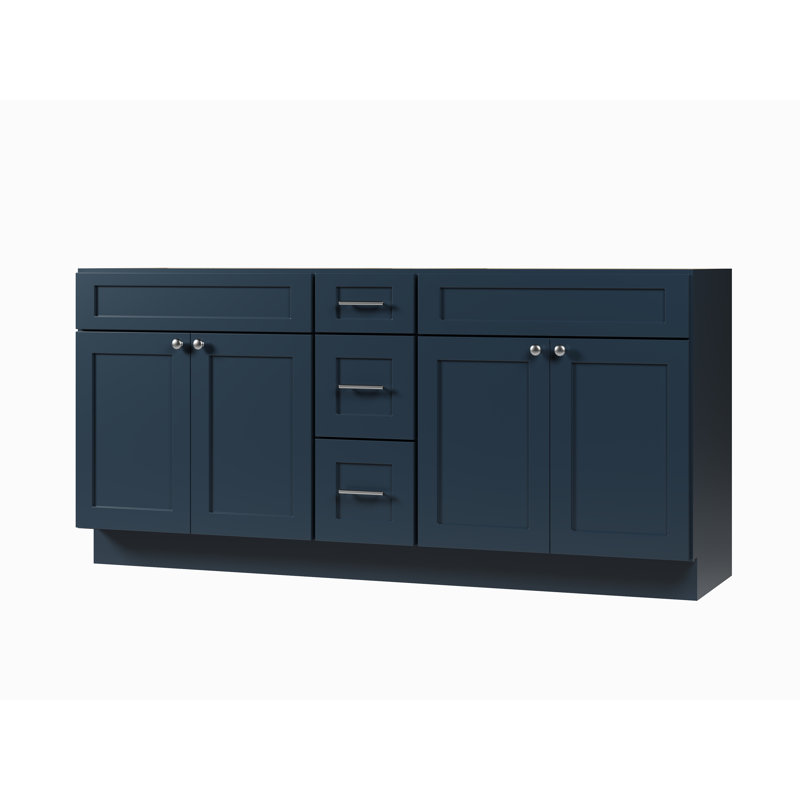 Base de meuble-lavabo double 72 po Disar, Bleu
