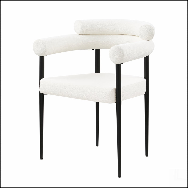 Ensemble de 2 chaises de salle à manger Woker, chaises de salle à manger de style moderne Mid-Century, Noir, Noir