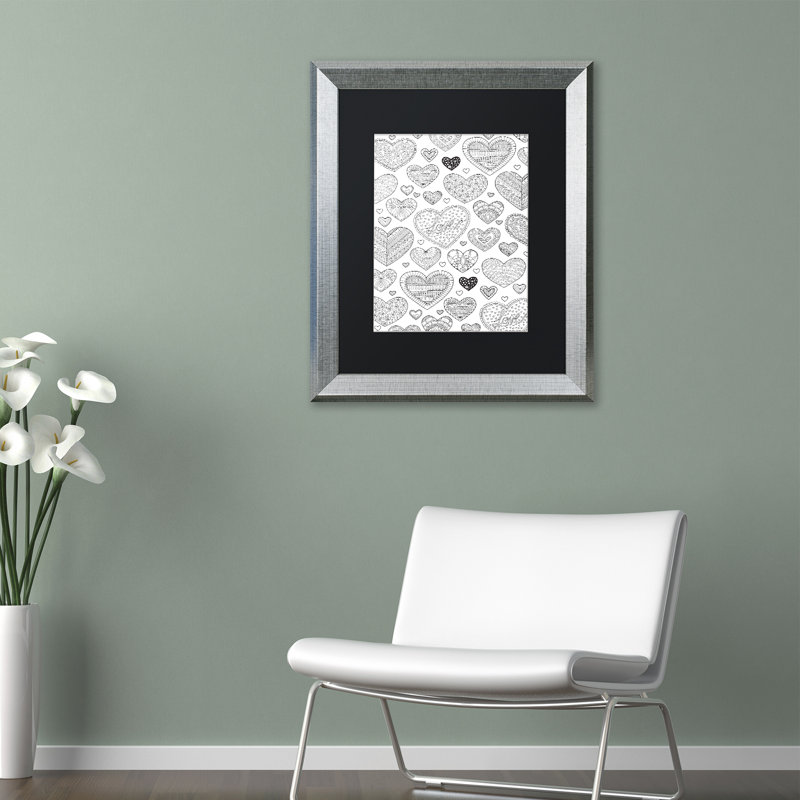 « hearts on hearts », impression encadrée, Noir, H 20 po x l 16 po x P 0,5 po
