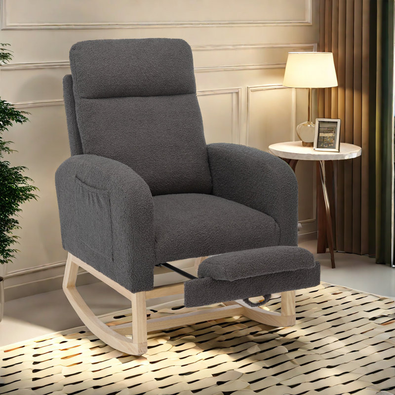 Experience The Ultimate Comfort And Style With Our Modern Nursery Rocking Chair With Footrest. This Chair Is Perfect For Creating A Cozy And Relaxing Atmosphere In Your Baby's Room Or Any Living Space. Its Thoughtfully Designed Curve Ensures A Gentle Rock