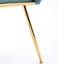 Chaise simple de luxe moderne pour chambre à coucher comme tabouret de commode ou dossier de table de manucure, bleu, deux pièces, velours doux et intérieur en coton confortable, pied de lit anti-rayures doré-121094171