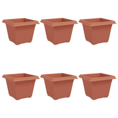 Square Flower Pot 6 Pcs Plastic