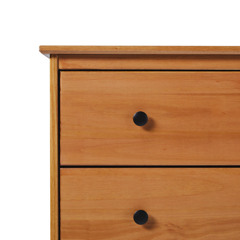 Haney Solid Wood 4-Drawer Dresser, Caramel