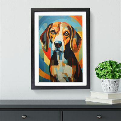 Beagle Art Deco No.3 - Framed Print