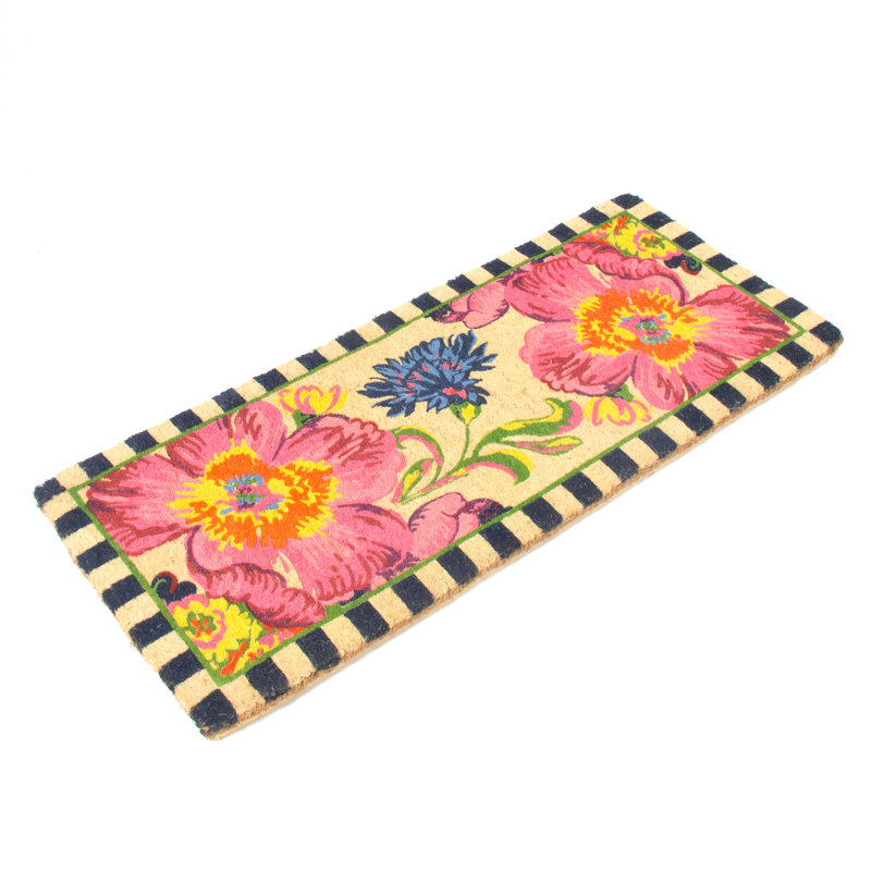 Floral Haven Modern Coir Outdoor Doormat with PVC Backing