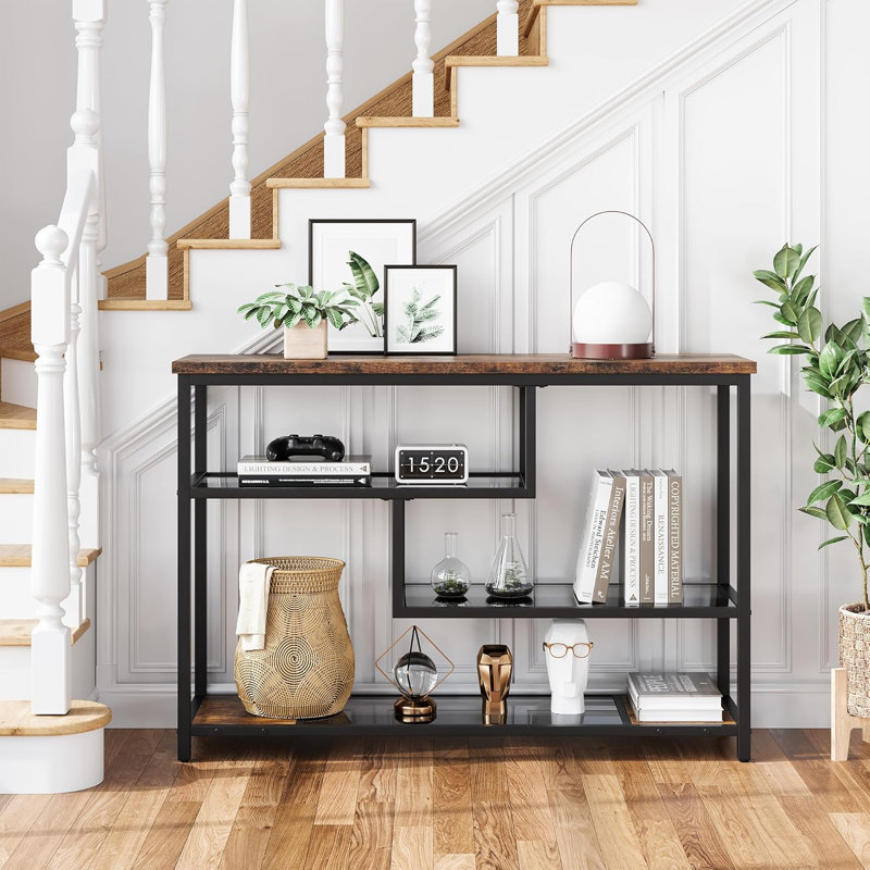 Entryway Table, 4-Tier Console Table with Storage Shelves