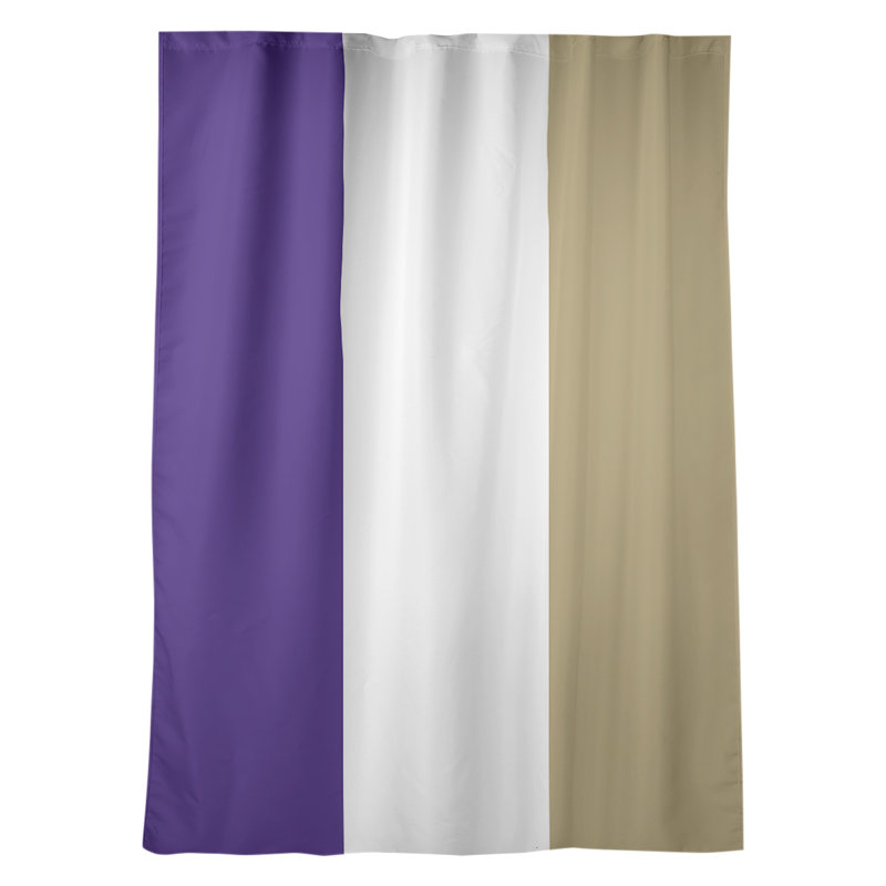 Panneau de rideau simple occultant avec passe-tringle footing stripes Indianapolis, Purple/White