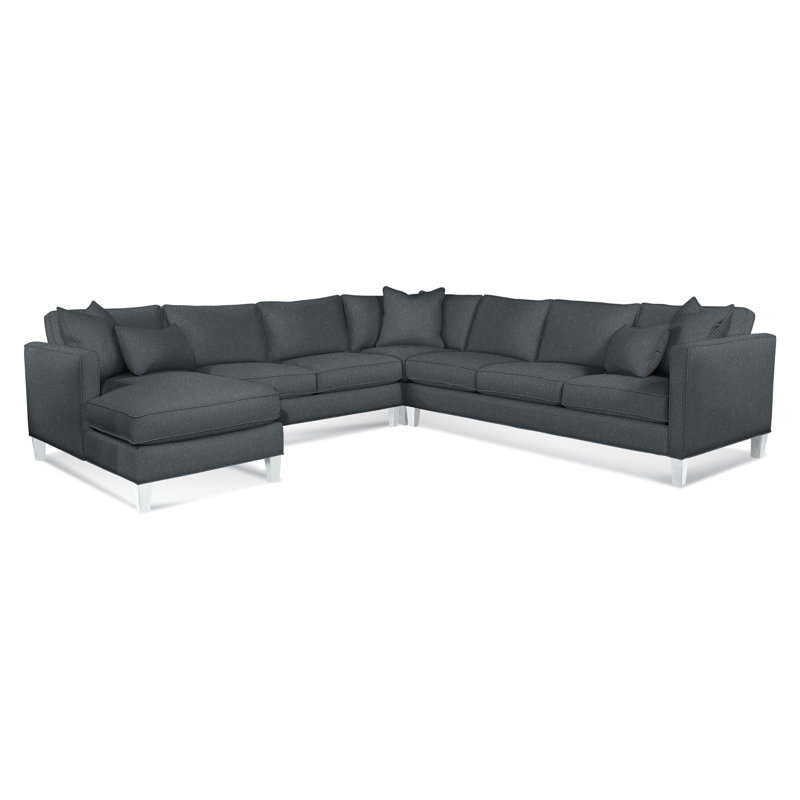 Sectional, Brown Geometric, 0456-33, Left Hand Facing, Frost White